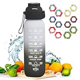 Trinkflasche Sport Wasserflasche Mit Duft丨Trinkflasche Mit Geschmack Ring丨Trinkflasche Mit Zeitmarkierung Deutsch Trinkflasche Bpa Frei Water Bottle丨Geeignet Für Die Fahrrad, Outdoor,Schule