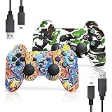 AUFGLO Gaming Controller für PS3, Wireless Move/Motion Controller Gamepad mit verbessertem Joystick Kompatibel mit Play Station - 3 (Graffiti + Camouflage)