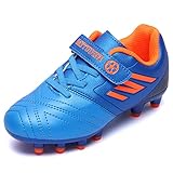 Mitudidi Fussballschuhe Kinder Jungen Fußballschuhe Mädchen Trainingsschuhe Multinocken Sportschuhe Outdoor rutschfest Atmungsaktiv Turnschuhe Laufschuhe Blau 34