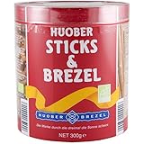 HUOBER Bio Sticks & Brezel, große Dose mit Salzstangen und Brezeln zum Anbieten, 300 g
