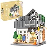 CADA C66007W Technik Coffee Shop Bausteine Haus mit Beleuchtungsset,Modulares Klemmbausteine MOC Haus Bauset,1116/pcs Groß Streetview Building Blocks,Erwachsener Bauspielzeug