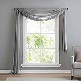 Querbehang Freihanddeko aus transparentem Voile, die ideale Ergänzung zu unseren Gardinen, 140x600, Grau, 560