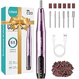 COSLUS Kabellos Tragbar Elektrische Nagelfräser, 11 in 1 Profi Maniküre und Pediküreset, Elektrische Nagelfeile für Gelnägel und Acrylnägel, Nagelformen, Polieren, Entfernen von Hornhaut