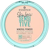 essence cosmetics Skin Lovin' SENSITIVE MINERAL POWDER, Puder, Nr. 01 Translucent, nude, beruhigend, fixierend, mattierend, pflegend, matt, natürlich, transluzent, vegan, Nanopartikel frei (9g)