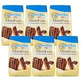 MULINO BIANCO Mini Fette - Italienische Mini-Kekse mit Überzug aus Milchschokolade 110g (x6)