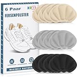 6 Paar Fersenpolster, Fersenschutz Fersenkissen Selbstklebend Fersenschutzpolster gegen Reibung Fersenpads für Männer Frauen(Grau&Schwarz&Hautfarben)