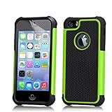32nd Shockproof Series - Schutz Stoßdämpfung hülle vor Stürzen und Stößen für Apple iPhone 5, 5S & SE, Case Cover mit Stoßdämpfenden Kern - Grün