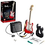 LEGO 21329 Ideas Fender Stratocaster, DIY-Gitarren-Kit, Modell-Musikinstrument für Jugendliche und Erwachsene mit 65 Princeton Reverb Verstärker, Gitarren-Zubehör und Aufkleber, ideal als Zimmer-Deko