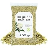 Holunderblütentee 200gr - Holunderblüten - Holunderblüten Getrocknet - Holunder Tee - Holunder - Holunder Blüten Gerebelt - Holunder Lose (200 gr)