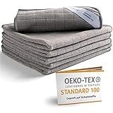 washly Mikrofasertücher in Spitzenqualität mit Oeko-TEX Siegel – Premium Mikrofaser Putztücher speziell für Küche Bad und Haushalt – saugstark, weich und fusselfrei (6er Pack 30 x 30 cm, Grau)