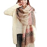 MAKFORT XXL Schal Damen Klassisch Streifen Schal Herbst Halstuch Damen Winter Warme Super Lange Stola Frauen Mit Quasten Schal 200 * 60CM