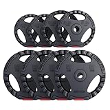 GORILLA SPORTS® Hantelscheiben - Einzeln/Set, 1,25kg, 2,5kg, 5kg, 10kg, 15kg, 17,5kg, 27,5kg, 30kg Gewichte, 30/31mm Bohrung, Tri-Grip, Kunststoff - Gewichtsscheiben, Hantelscheiben-Set