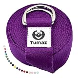 Tumaz Yoga Gurt/Yoga Strap/Yoga Band [15+ Farben, 180/240/304 cm] Baumwolle mit Extra Sicherer, Einstellbarer D-Ring-Schnalle, Langlebiger und Bequemer, Zarter Textur – Perfekt für Dehnen und Fitness