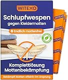 Witexo® Schlupfwespen gegen Kleidermotten | Komplettbehandlung | Effektiv Kleider Motten bekämpfen | Alternative zu Kleidermottenfalle und Mottenspray | 35 Karten in 6 zeitversetzten Lieferungen