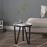 Gecheer Beistelltisch Schwarz und Gelb Ø35 cm MDF, Couchtisch Kaffeetisch Sofatisch Tisch Teetisch Wohnzimmertisch