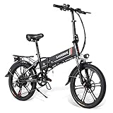 SAMEBIKE 20 Zoll E Bike Elektrofahrrad City EBike klapprad mit 48V 10,4Ah Abnehmbarer Akku 7 Gänge Off-Road Mountainbike E-Bike Max.Reichweite bis zu 40-80 km für Herren Damen