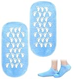 Feuchtigkeitsspendende Socken, Gel Socken mit Gel-Füllung, Intensive Pflege für Trockene Rissige Füße, Wiederverwendbar, Hautfreundlich, Universalgröße (Blau)