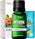 Gya Labs Myrrhe ätherisches Öl Bio für die Haut - 100% reine und natürliche Myrrhe Öle Bio für Diffusor, Haar, Kerze machen & Massage (10ml)