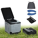 MYMULIKE Campingtoilette Faltbar Mobile, Trockentrenntoilette mit 12 Bio-Toilettenbeuteln Sehr Stabil WC Mobile Klapptoilette Toilette für Outdoor Camping, Camping Gadgets