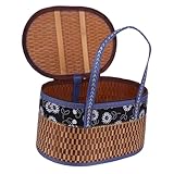 TOGEVAL Picknickkorb aus Geflochtener Tragkorb Faltbare Aufbewahrungstasche für Picknick Camping Reisen Vielseitiger Geschenkkorb für Obst und Gemüse