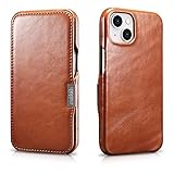 Mobiskin Hülle kompatibel mit Apple iPhone 13 MINI (5,4 Zoll), Handyhülle mit echtem Leder, Case, Schutzhülle, dünne Handy-Tasche, Slim Cover, Vintage Braun