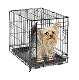 MidWest Homes for Pets iCrate Modell 1518 Hundebox, ca. 46 cm lang, mit Einzeltür, auslaufsicherer Bodenwanne, Bodenschutzfüßen, Trenneinsatz und patentierten Funktionen, schwarz