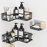 Ssylqwj Duschablage Ohne Bohren Ecke, Duschregal Ohne Bohren, Badregal Ohne Bohren, Duschkorb Ohne Bohren, Shampoo Halterung für Dusche, Badezimmer Organizer Edelstahl, 3 Stück