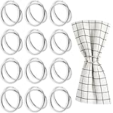 VZXZXE Serviettenringe Silber Metall servietten Ring serviettenringe Set für Hochzeitsfeier Abendessen Jubiläum Urlaubs Party (Silber, 4cm)