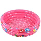 Aufblasbare Hinterhof-Pools, Indoor-Outdoor-Baby-Spaß-Schwimmbecken, runder Garten-Wasserspielpool für Kinders, Rosa (150cm)