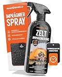 INNOSHIELD® Imprägnierspray Zelt & Pavillion 500 ML - Schutz gegen Regen & Nässe - Zelt Imprägnierspray geeignet für Zelte, Markisen, Sonnenschirm oder Pavillons - Atmungsaktiv & Unweltfreundlich