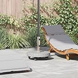 Gecheer Sonnenschirmständer Grau 45 x 45 x 42,5 cm Granit und Edelstahl Sonnenschirmständer für Balkon Garten Strandschirme