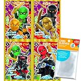 Bundle mit Lego Ninjago - Serie 10 Trading Cards - 4 Verschiedene Limitierte Karten (LE29-LE32)- Deutsch + Exklusive Collect-it Hüllen