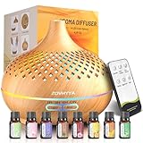 ZOVHYYA Aroma Diffuser 500 ml Diffuser Luftbefeuchter Aromatherapie-Diffuser 14 LEDs mit Fernbedienung 3 Timer und automatische Abschaltung für Wohnzimmer, Schlafzimmer, Yoga, als