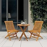 XINCXIN 3-TLG. Garten-Essgruppe, Garten Möbel Terassenmöbel Außen Gartenmöbel Set Outdoor Furniture Geeignet für Teich Balkon Deck Hinterhof Massivholz Teak