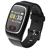 Notfall ID Notruf Uhr Alarm Armband für Frauen Männer und Senioren, Notfallarmband mit Sturzerkennung, Notruf-Knopf & GPS-Ortung, Gesundheitsfunktionen - Puls, Notfallpass + SIM Karte im Monatstarif