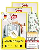 PIC Mottenpapier Mottenfalle Kleidermotten - 3x2x10 Mottenschutz für Kleiderschrank und Schublade, Schützt auch vor Pelz, Teppichkäfern und deren Larven, Fur schnell und sicher Kleidermotten Bekämpfen