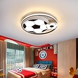 LED Deckenleuchten für Kinder Fußball Deckenlampe Schlafzimmerlampe 3000-6000K Dimmbar Mit Fernbedienung, Nachtlichtfunktion 47W für Kinderzimmerlampe Jugendzimmer Jungen- und Mädchenzimmer 40cm