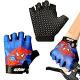 BRITZILAM Fahrradhandschuhe Kinder Fingerlos, Wandern radhandschuhe, Bike Gel BMX Handschuh Jungen, Scooter radhandschuhe, Kinder Fahrradhandschuhe