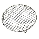 Temoo Grillrost, 25 cm/35 cm/45 cm/55 cm, Edelstahl, rund, Grillrost mit Beinen, Mehrzweck-Grillregal, Gitterdraht, Grillrost, für Camping, Picknick