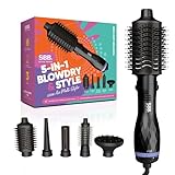 SBB 5 in 1 Blow Dry & Style Hot Air Styler – 1200W Föhnbürste zum Trocknen der Haare, Locken-Diffusor, Luft-Welle, Form- & Stylingbürste, Slim-Konzentrator, Multi Styler & Trockner, für alle Haartypen