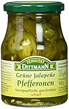 Feinkost Dittmann Grüne Jalapeño-Peperoni, in Ringe geschnitten Glas, 6er Pack (6 x 335 g)