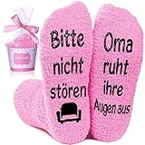 Oma Geschenk Geburtstag Socken mit Spruch Bitte nicht stören oma ruht ihre Augen aus Kleine Weihnachtsgeschenke für Frauen, Lustige Geburtstagsgeschenk Weihnachten Geschenke Muttertagsgeschenk für Oma