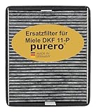 purero® Aktivkohlefilter - Ersatzfilter für Miele DKF 11-P / 11762530, Nachfolgemodell von DKF 11-1 - Optimale Geruchsabscheidung - Made in Germany