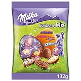 Milka Bonbons Mix 1 x 132g I Osterschokolade Einzelpackung I 4 Geschmachsrichtungen I für das Osternest und zum Verstecken I Süßigkeiten zu Ostern aus 100% Alpenmilch Schokolade