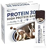 Protein 30 Protein Bar Cookies & Cream - 6 x High Protein Riegel 35g zuckerreduziert, 30% Proteingehalt, Leckerer Snack mit zarter Cremefüllung