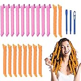 URAQT Lockenwickler Große Locken,20pcs DIY Wave Styling Kit Haar Lockenwickler Rollen Hair Curler für Waves Styler mit Styling-haken, 55cm