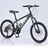 Mountainbike 22-Zoll-Kinderfahrrad mit Variabler Geschwindigkeit, Stoßdämpfende Fahrradscheibenbremse Aus Kohlenstoffstahl für den Außenbereich C,20 inches