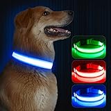 Kpuplol Leuchthalsband Hund, Hundehalsband Leuchtend, Wiederaufladbar Hundehalsband Leuchtend LED Halsband für Hunde Einstellbare Größe, 2 Beleuchtungsmodi für Kleine Mittlere Große Hunde