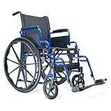 MOBILITY Plus+ Rollstuhl RIO - faltbarer Transportrollstuhl mit Schiebegriffen - Leichter Greifreifen-Rollstuhl - Sitzbreite 45 cm - klappbare Fußstützen & Armlehnen