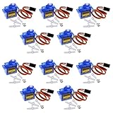 Servo 10PCS 9G Micro Servo Motor Hohe Präzision und Drehmomen Mini Servomotor für RC Hubschrauber Boot Flugzeug Helikopter Auto Fahrzeugmodelle Steuerung Mini Modellbau für Arduino, 360° Drehung